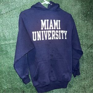 vintage 90s Miami University Redhawks Navy Cotton Exchange Sweatshirt S Ohio